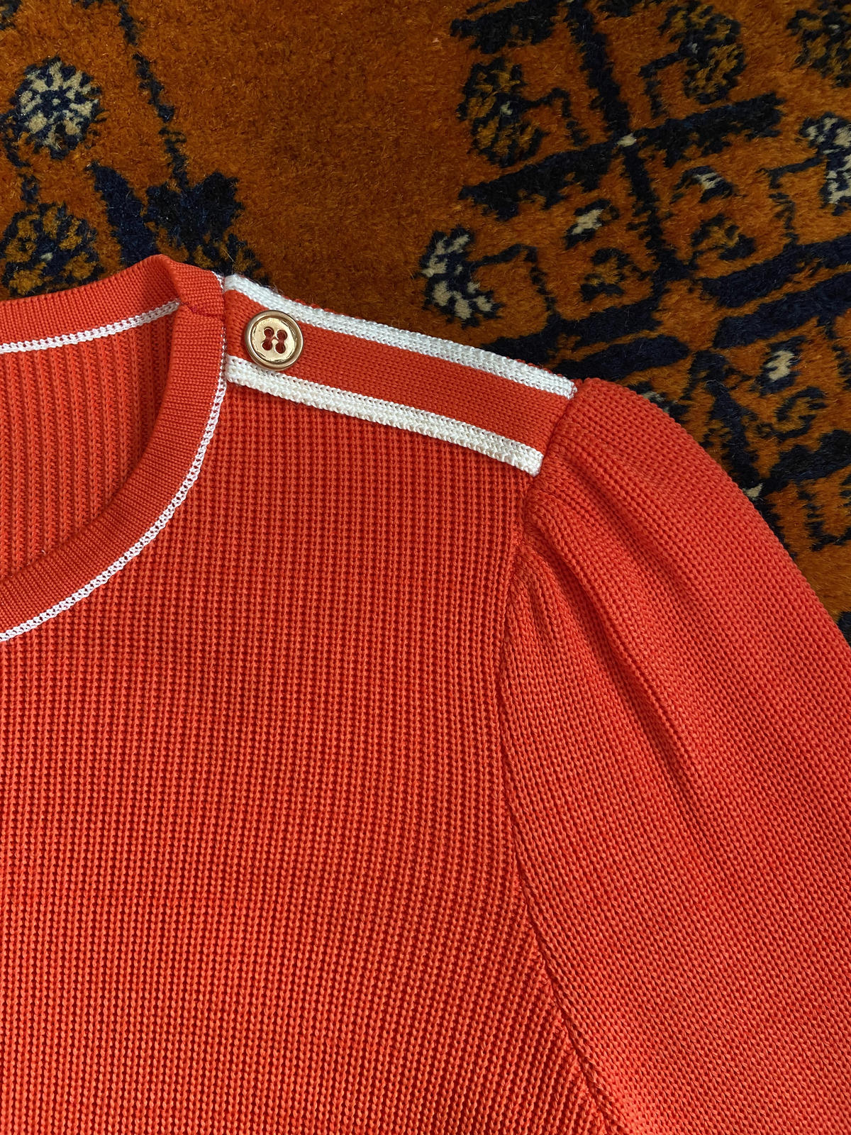 Vintage 1970s Orange Ribbed Jumper