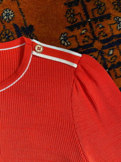 Vintage 1970s Orange Ribbed Jumper