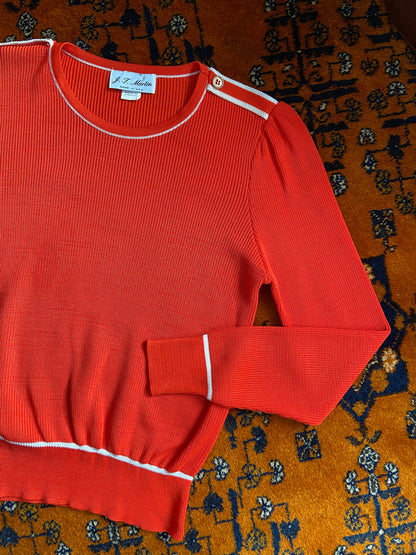 Vintage 1970s Orange Ribbed Jumper