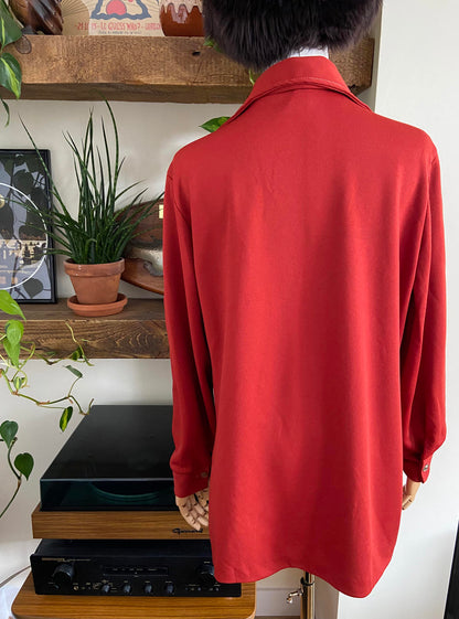 Vintage 1970s Rust Dagger Collar Light Jacket
