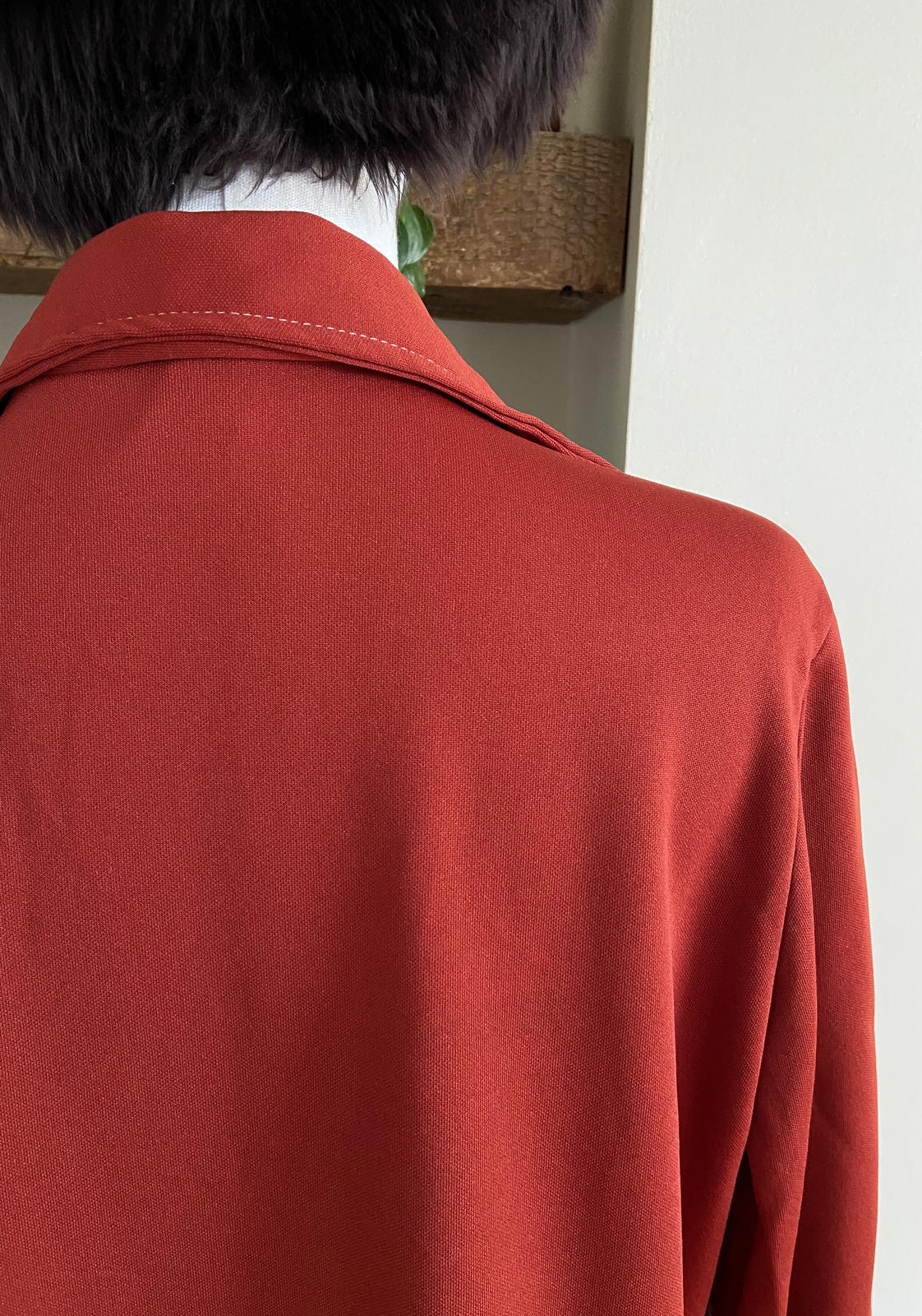 Vintage 1970s Rust Dagger Collar Light Jacket