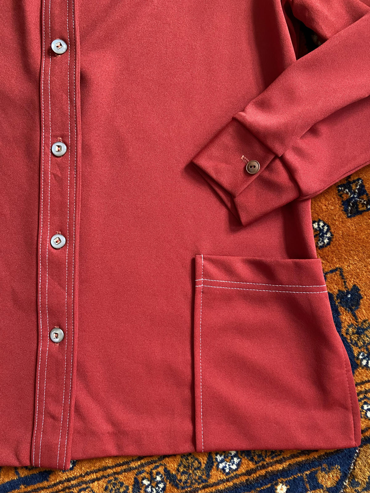 Vintage 1970s Rust Dagger Collar Light Jacket