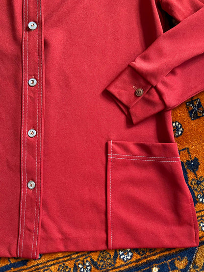 Vintage 1970s Rust Dagger Collar Light Jacket
