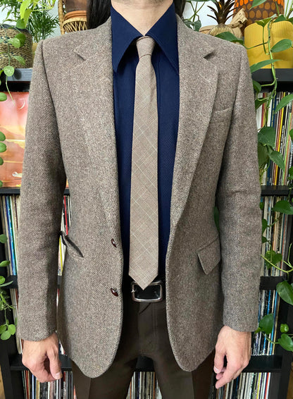 Vintage 1970s Slim Brown Tie