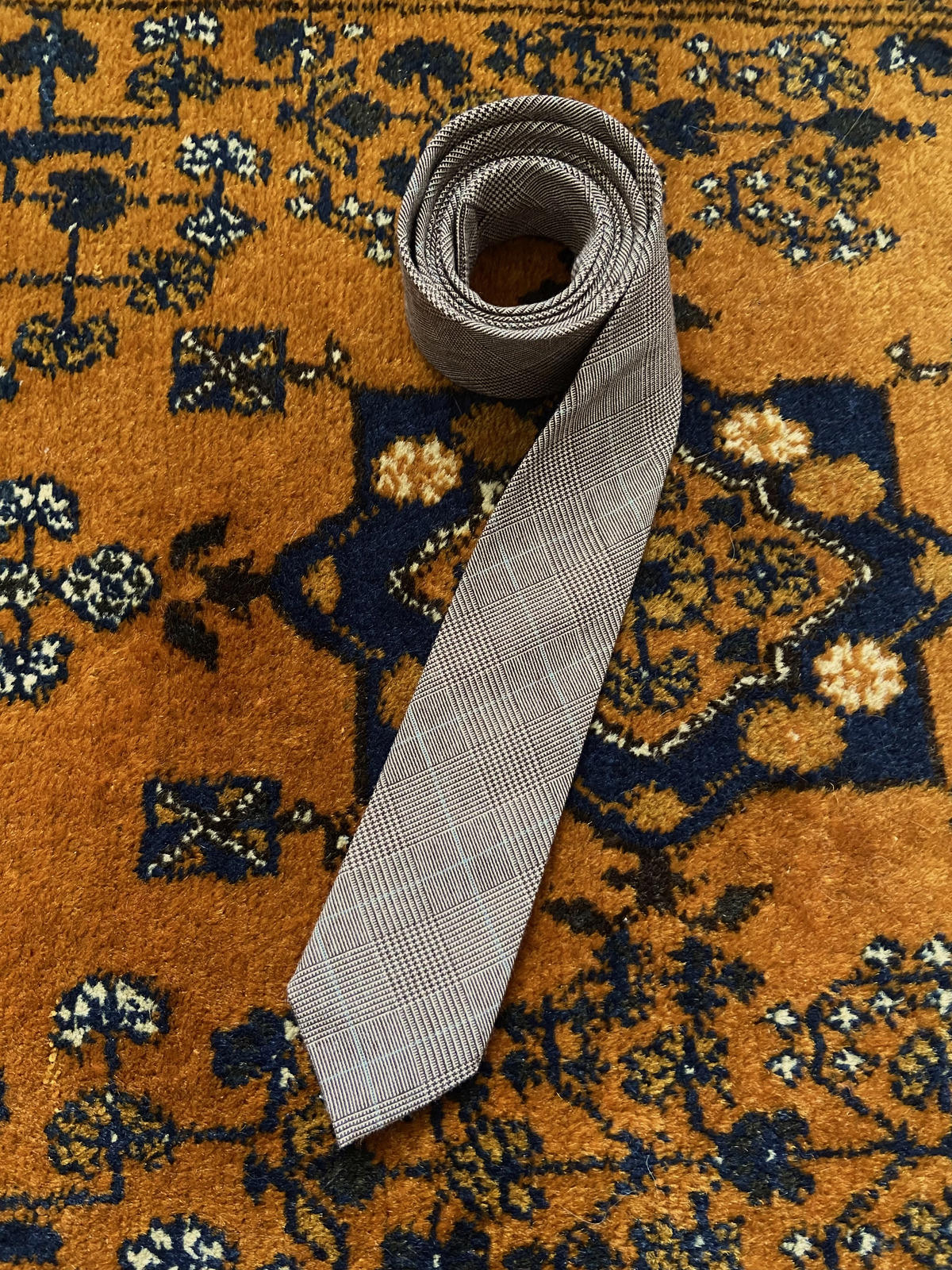 Vintage 1970s Slim Brown Tie