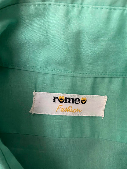 Vintage 1970s Green Dagger Collar Shirt