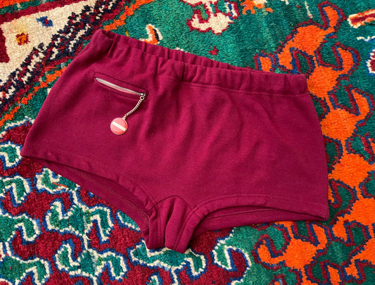 Vintage 1970s Burgundy Swimming Shorts
