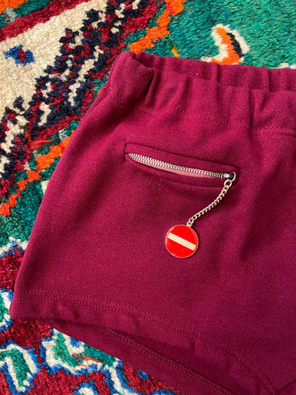 Vintage 1970s Burgundy Swimming Shorts