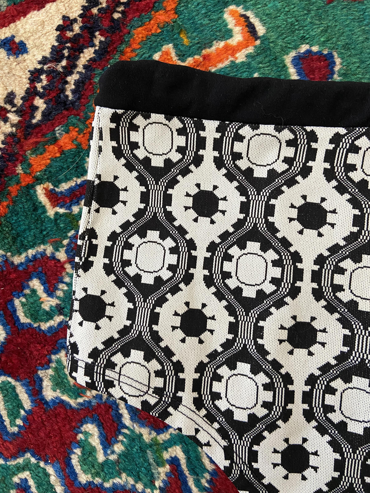 Vintage 1970s Black White Print Swimming Shorts