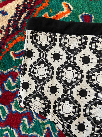 Vintage 1970s Black White Print Swimming Shorts