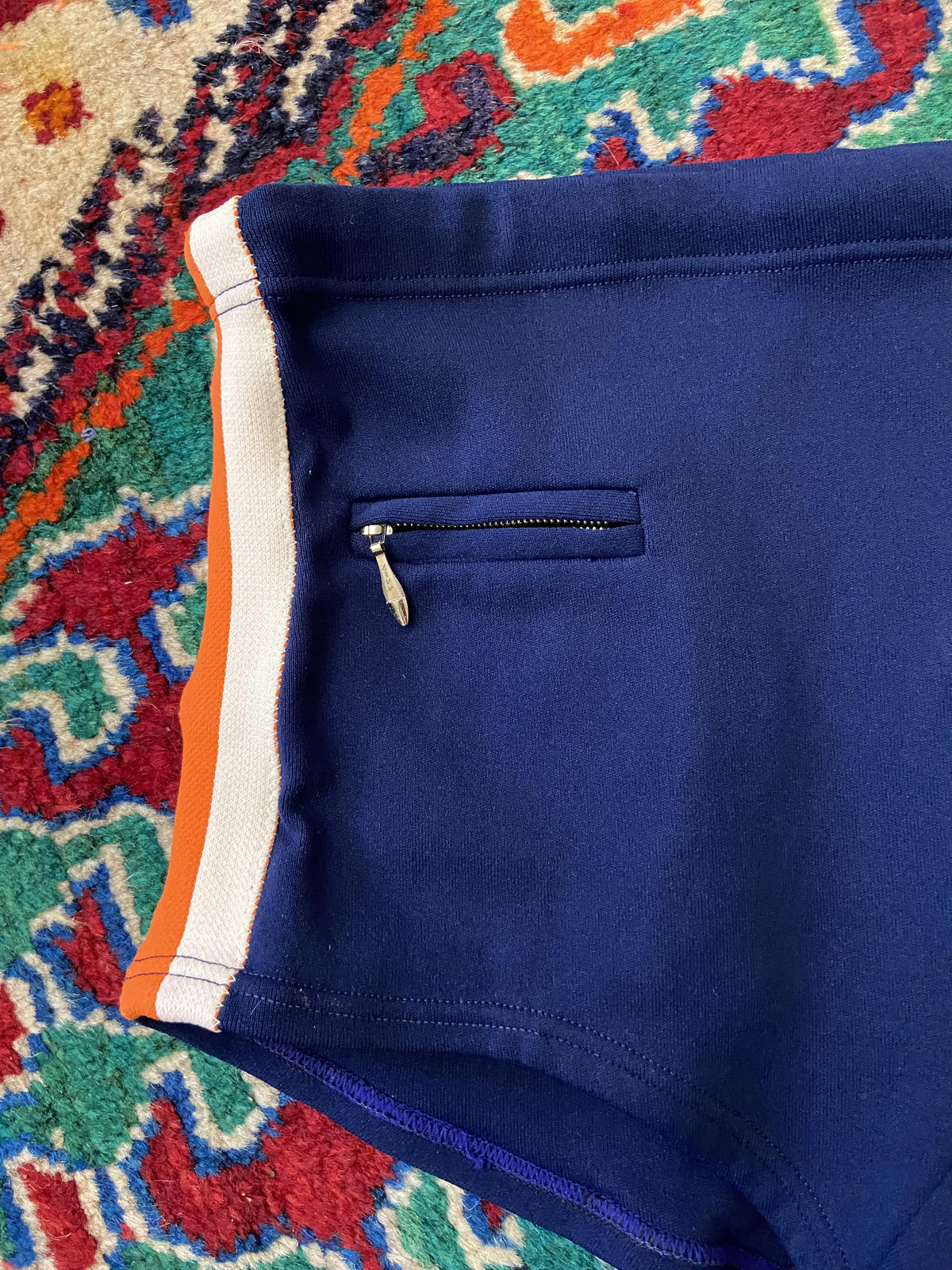 Vintage 1970s Navy Zip Pocket Swimming Shorts