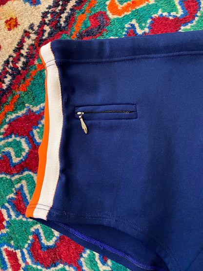 Vintage 1970s Navy Zip Pocket Swimming Shorts