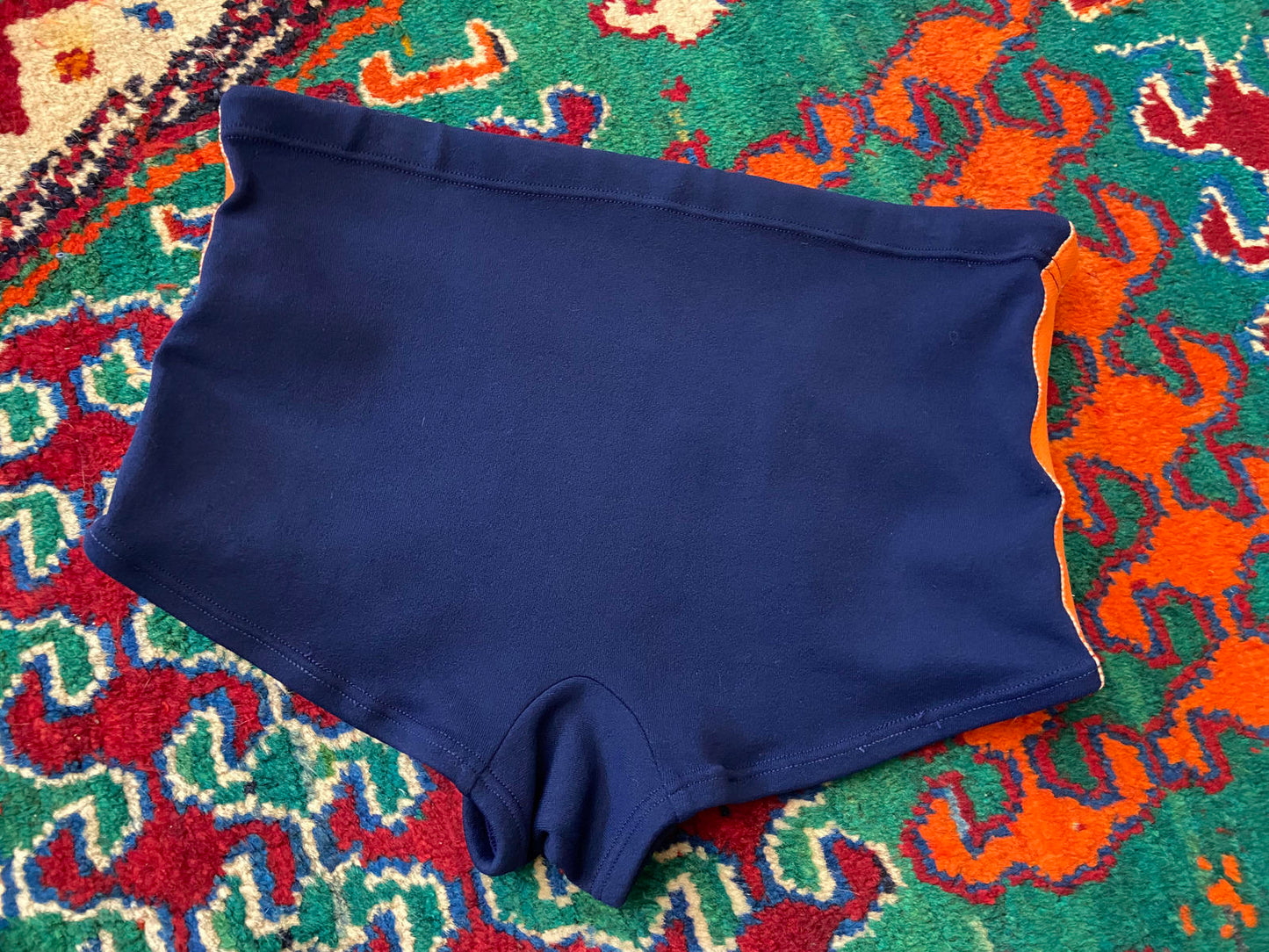 Vintage 1970s Navy Zip Pocket Swimming Shorts