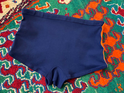 Vintage 1970s Navy Zip Pocket Swimming Shorts