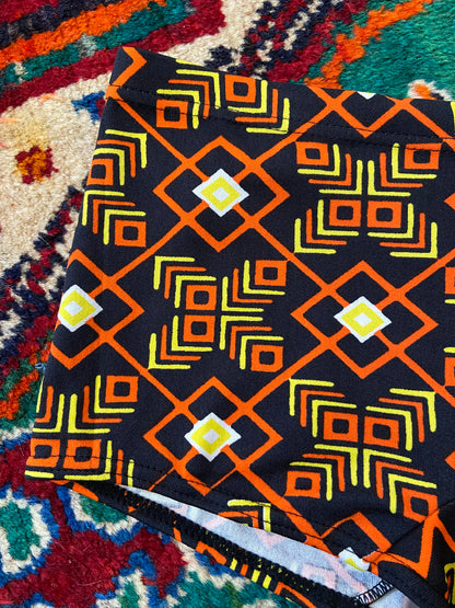 Vintage 1970s Black Print Deadstock Swimming Shorts
