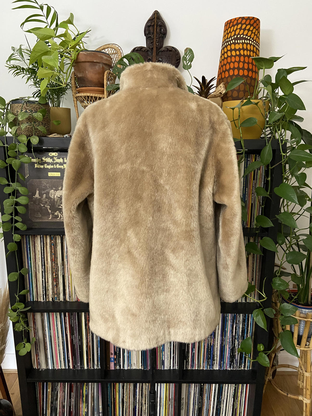 Vintage 1960s Beige Faux Fur Jacket