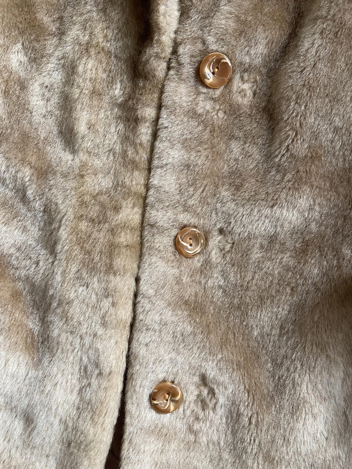 Vintage 1960s Beige Faux Fur Jacket