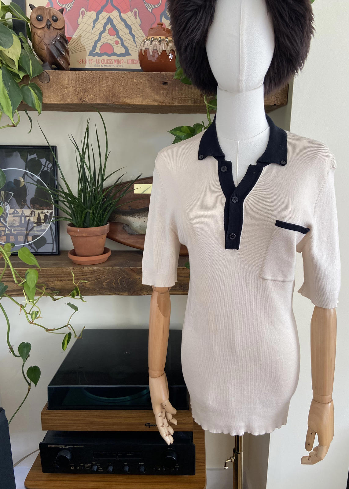 Vintage Dolce & Gabbana Cream Polo Shirt