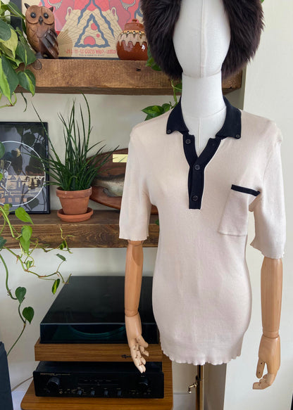 Vintage Dolce & Gabbana Cream Polo Shirt