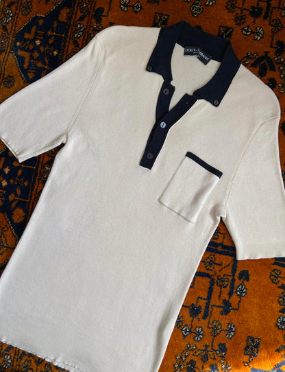 Vintage Dolce & Gabbana Cream Polo Shirt