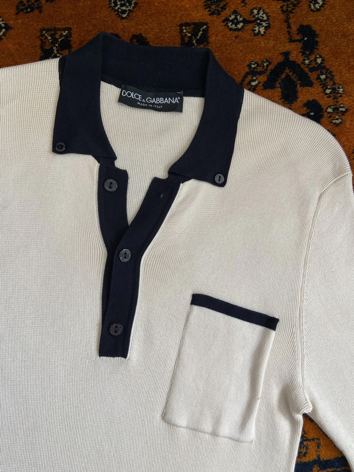 Vintage Dolce & Gabbana Cream Polo Shirt
