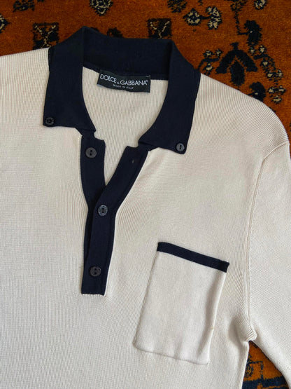 Vintage Dolce & Gabbana Cream Polo Shirt