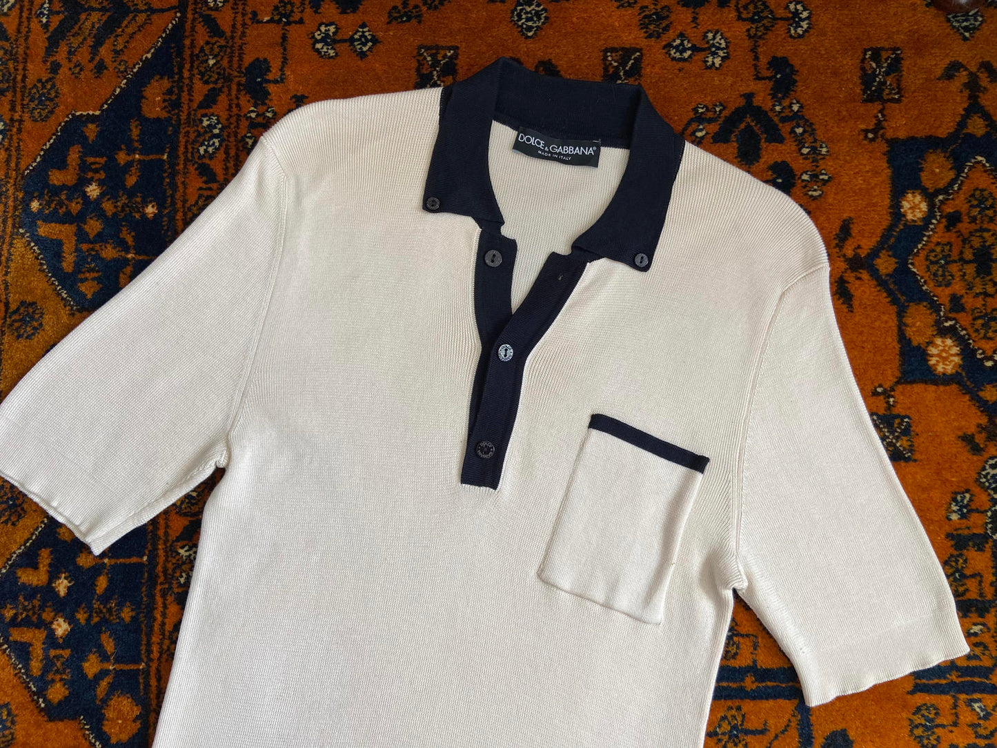 Vintage Dolce & Gabbana Cream Polo Shirt