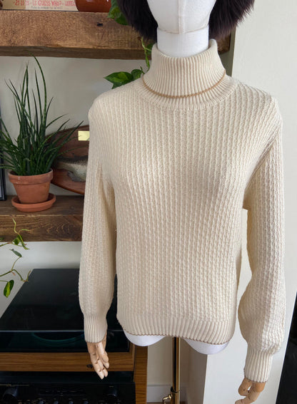 Vintage 1980s Cream Turtleneck Jumper