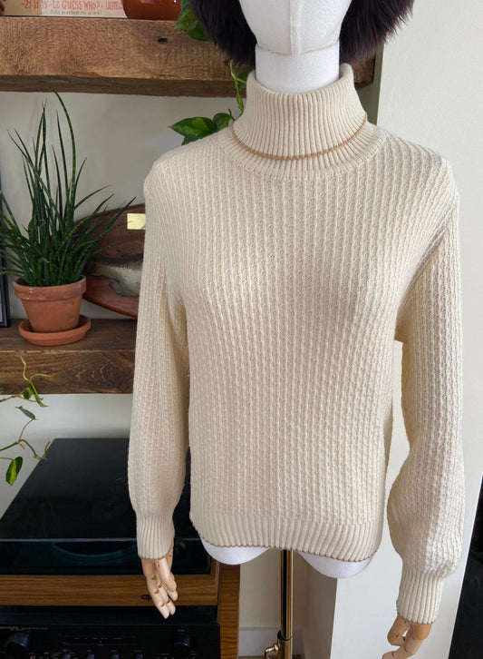 Vintage 1980s Cream Turtleneck Jumper