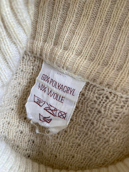 Vintage 1980s Cream Turtleneck Jumper