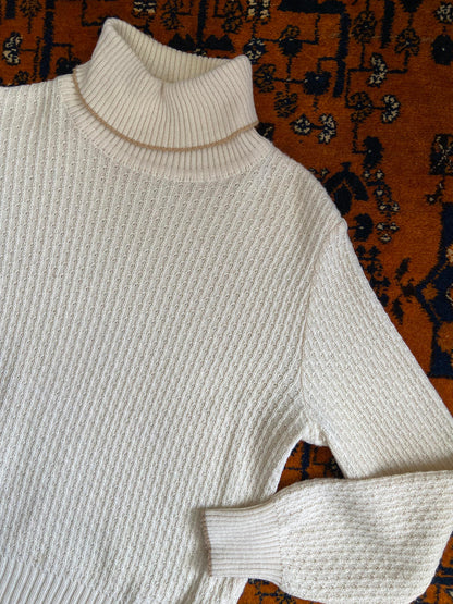 Vintage 1980s Cream Turtleneck Jumper