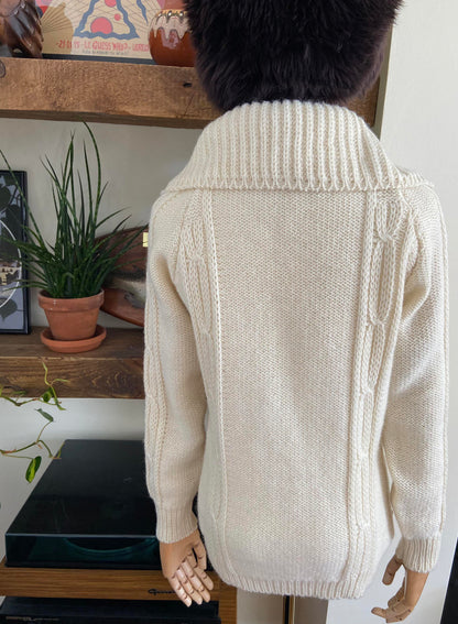 Vintage 1980s Cream Deadstock Cladyknit Cardigan