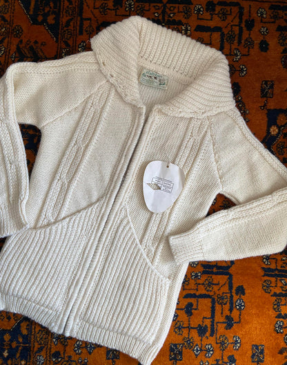 Vintage 1980s Cream Deadstock Cladyknit Cardigan