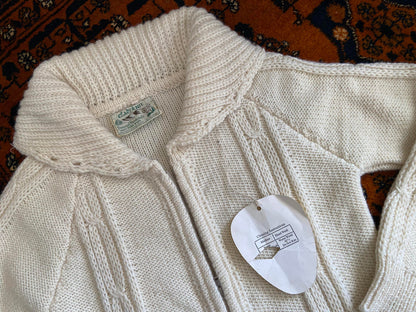 Vintage 1980s Cream Deadstock Cladyknit Cardigan