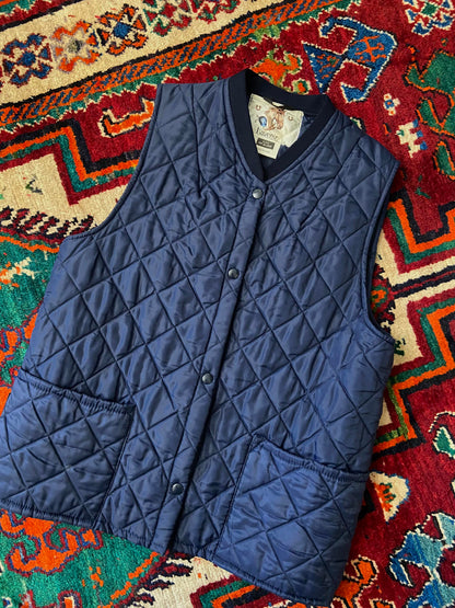 Vintage 1970s Navy Quilted Gilet