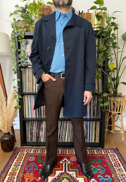 Vintage 1970s Navy Raincoat