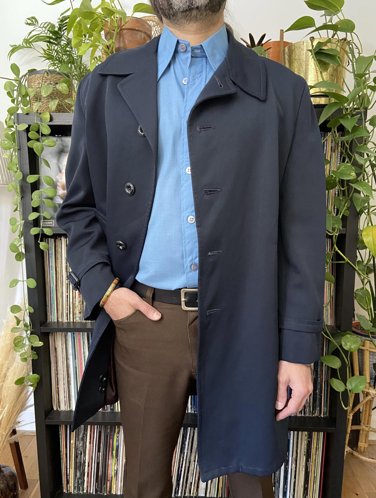 Vintage 1970s Navy Raincoat