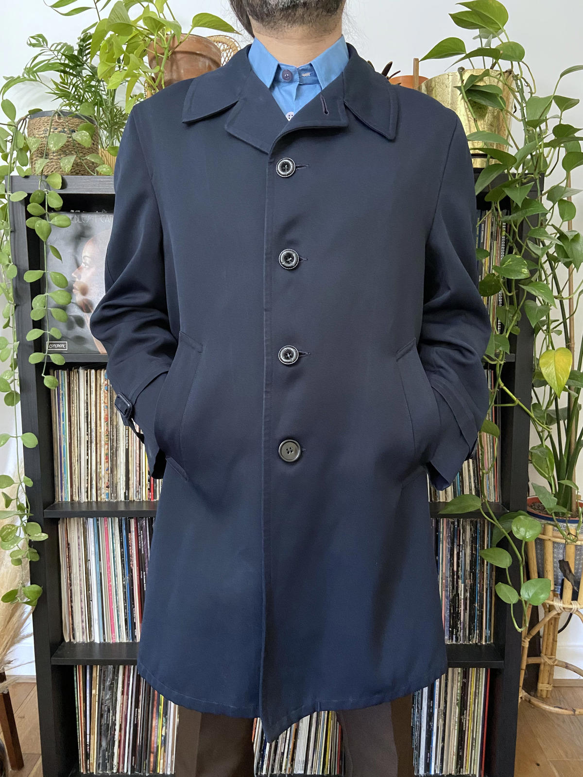 Vintage 1970s Navy Raincoat