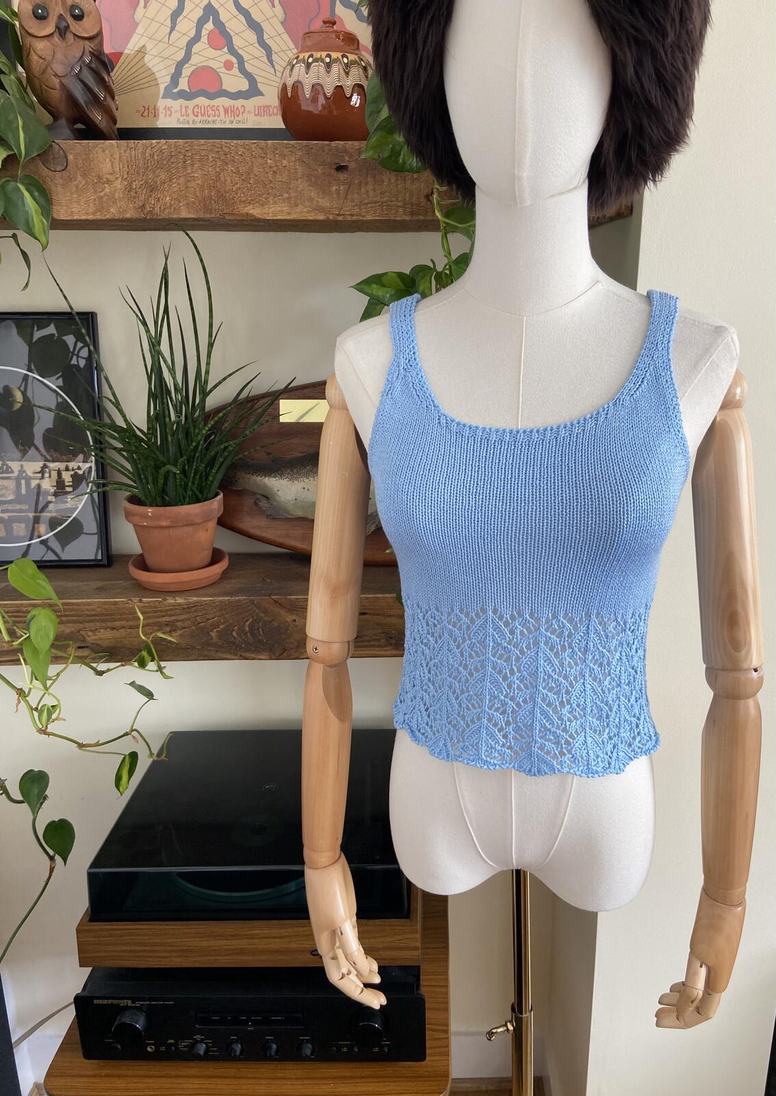 Vintage Pale Blue Knitted Vest
