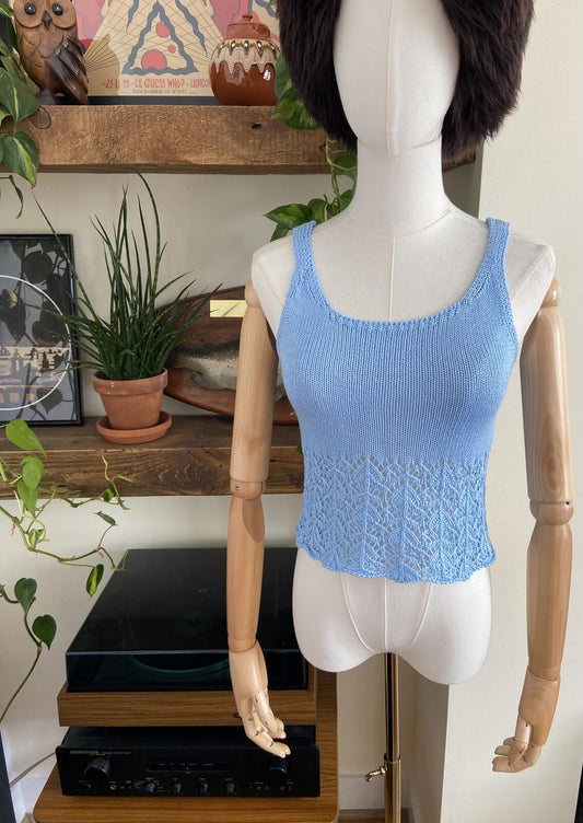 Vintage Pale Blue Knitted Vest