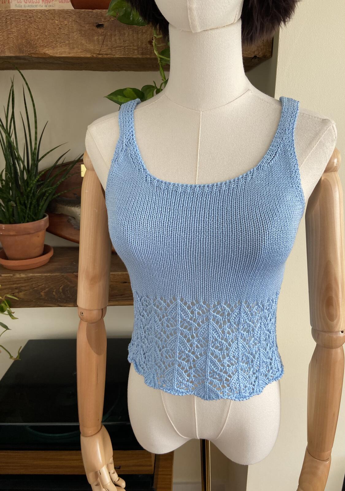 Vintage Pale Blue Knitted Vest