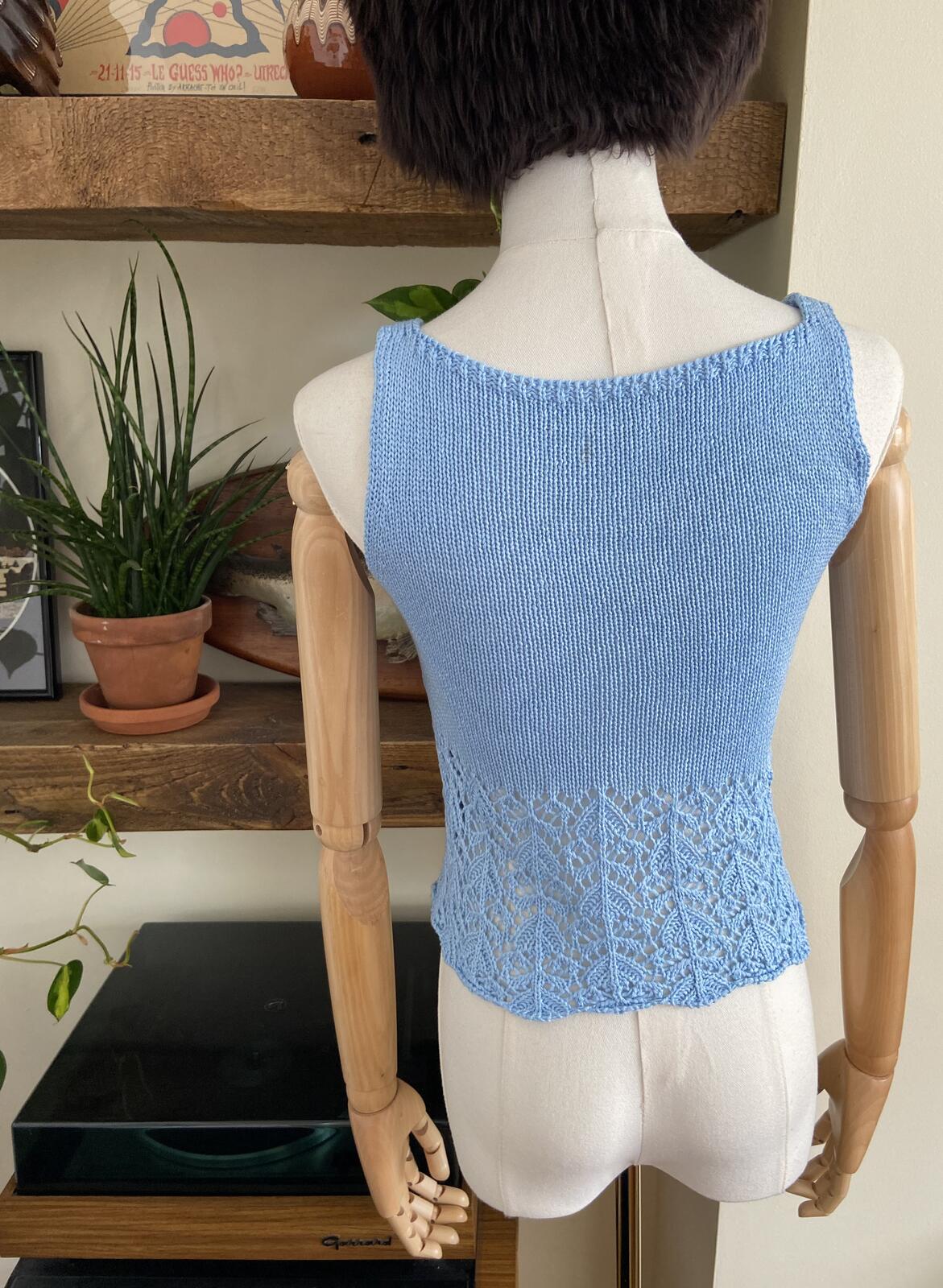 Vintage Pale Blue Knitted Vest