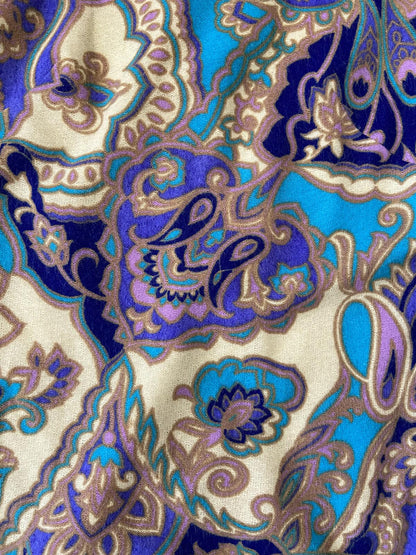 Vintage 1960s Paisley Print High Neck Dress