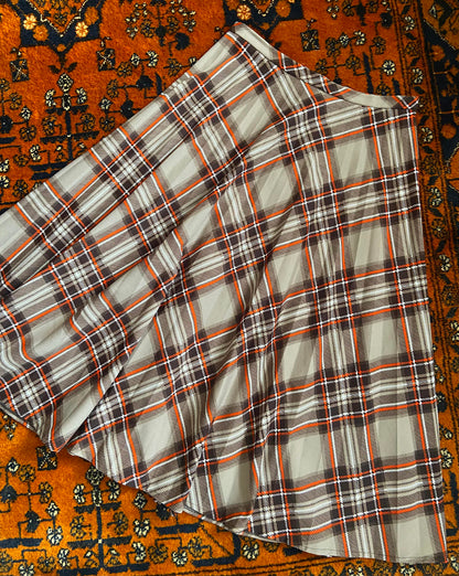 Vintage 1970s Brown Check Skirt