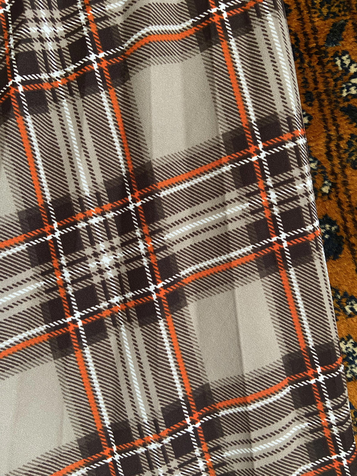 Vintage 1970s Brown Check Skirt