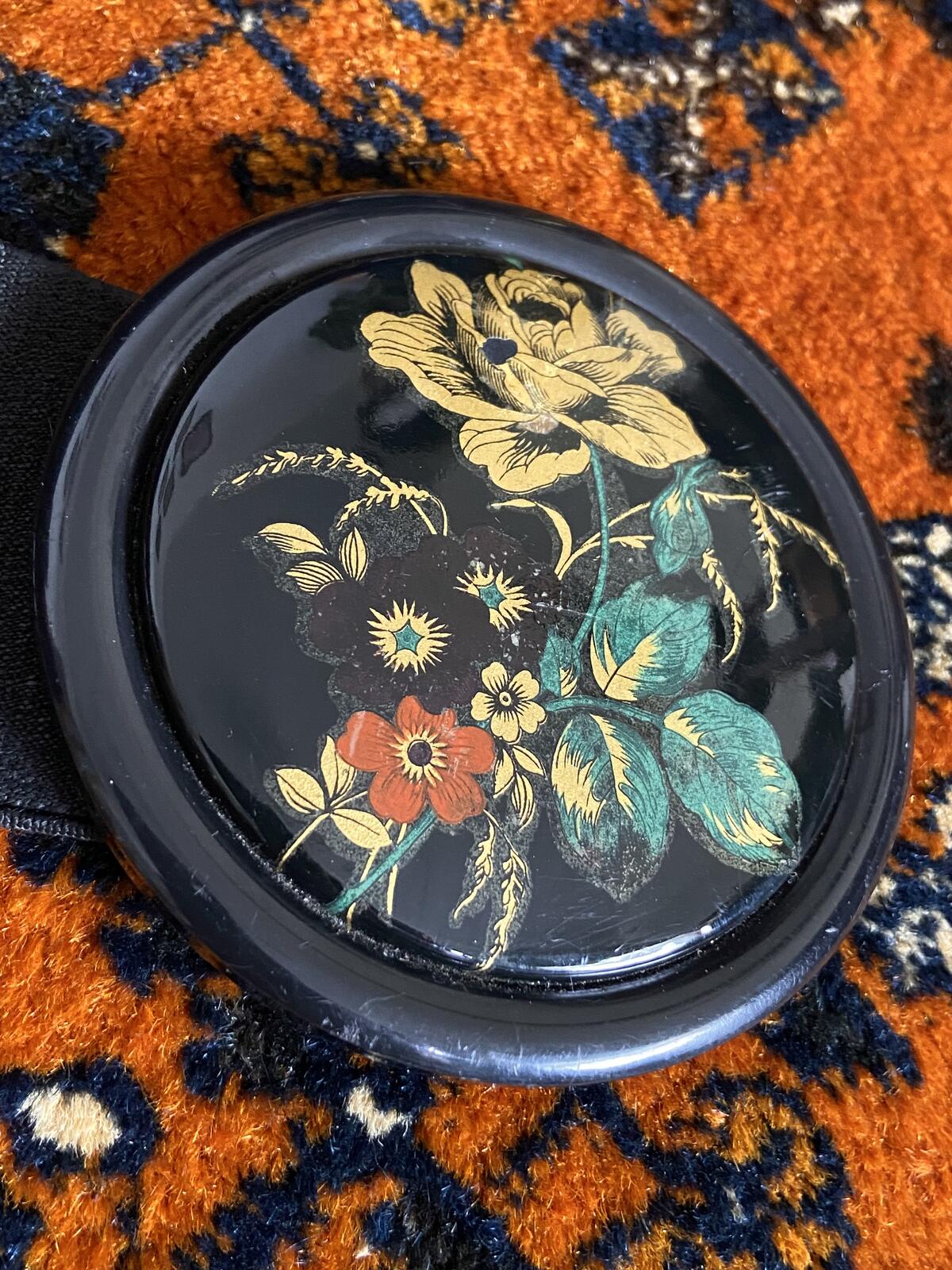Vintage 1980s Stretch Floral Buckle Belt
