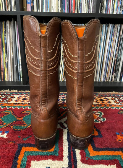 Vintage Tan Lucchese Western Boots UK 6