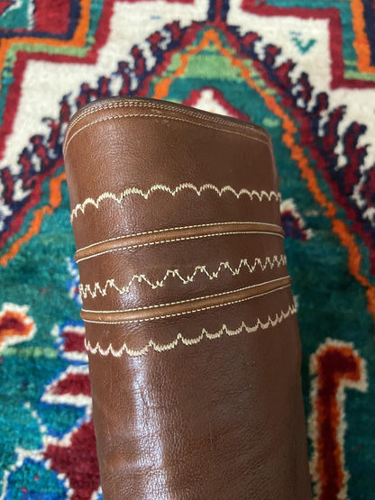 Vintage Tan Lucchese Western Boots UK 6