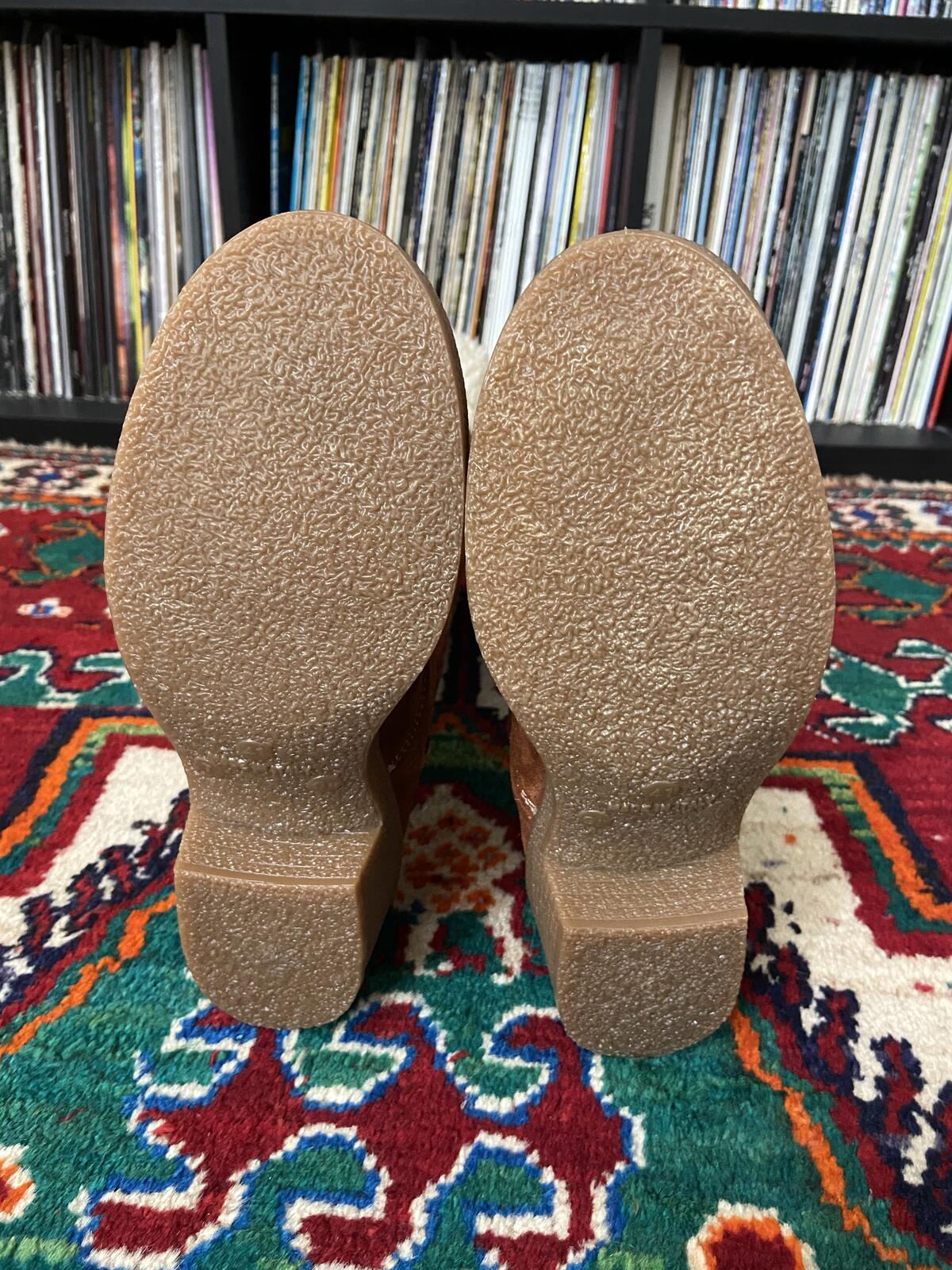 Vintage 1970s Tan Suede Sherpa Boots UK 7