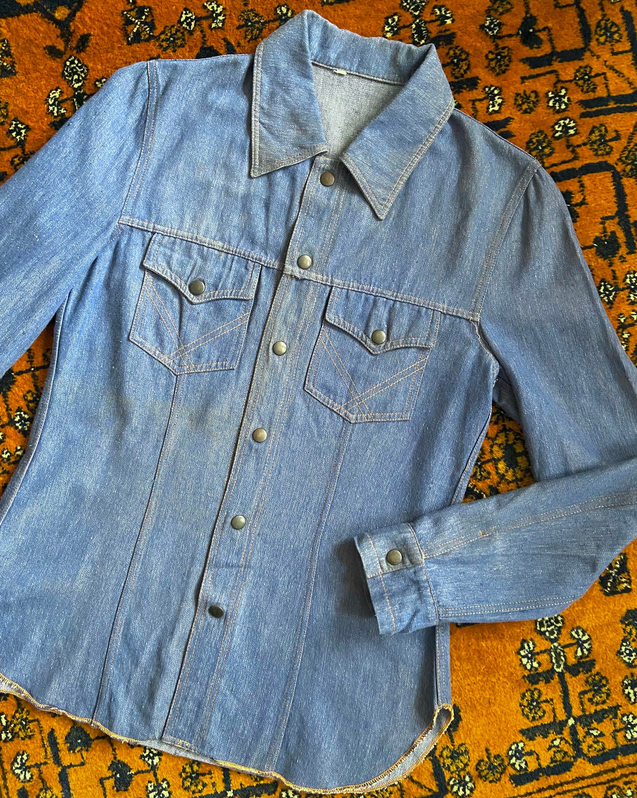 Vintage 1970s Blue Denim Shirt